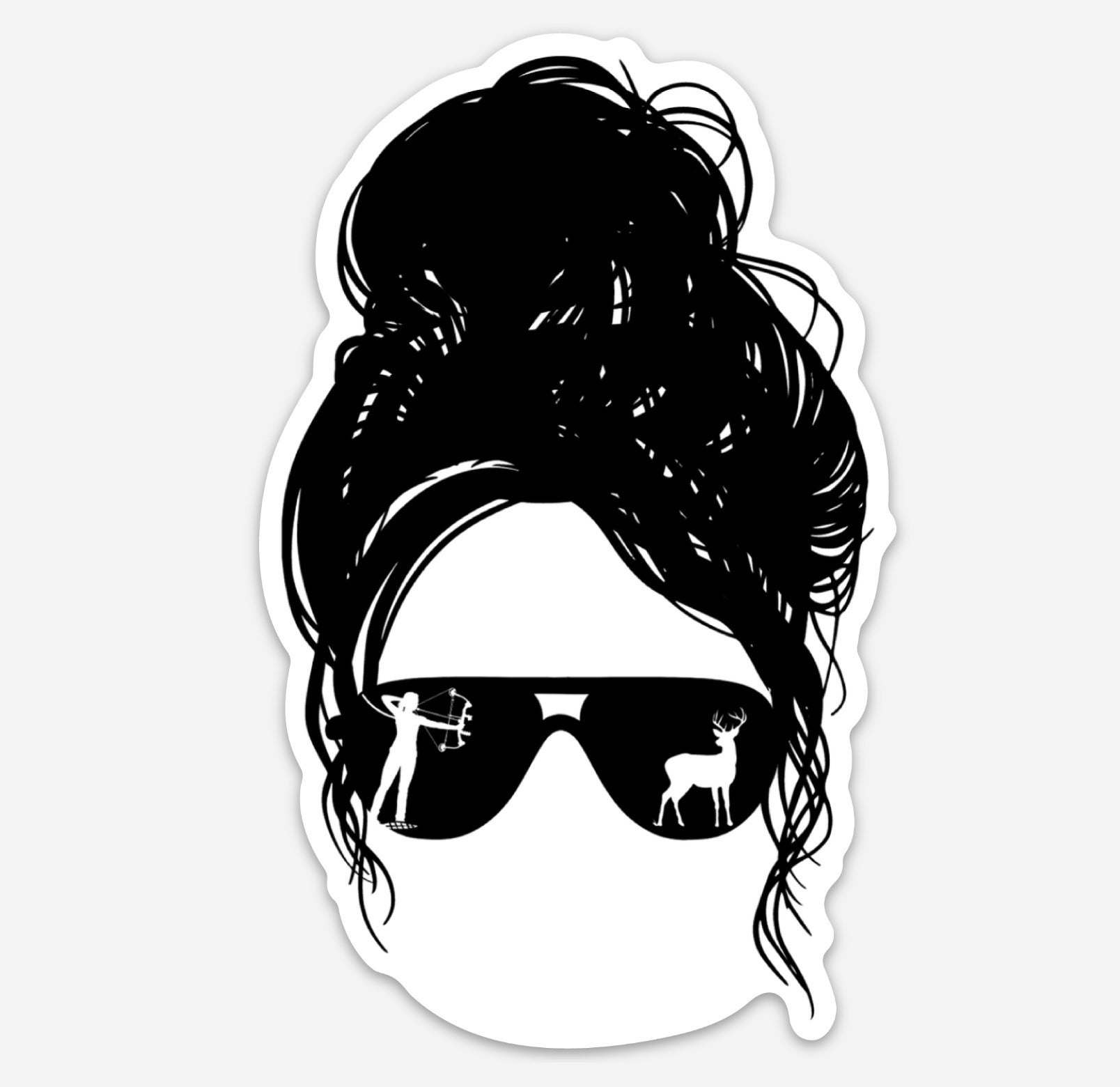 Messy Bun Sticker Kaitlyn Maus Outdoors LLC